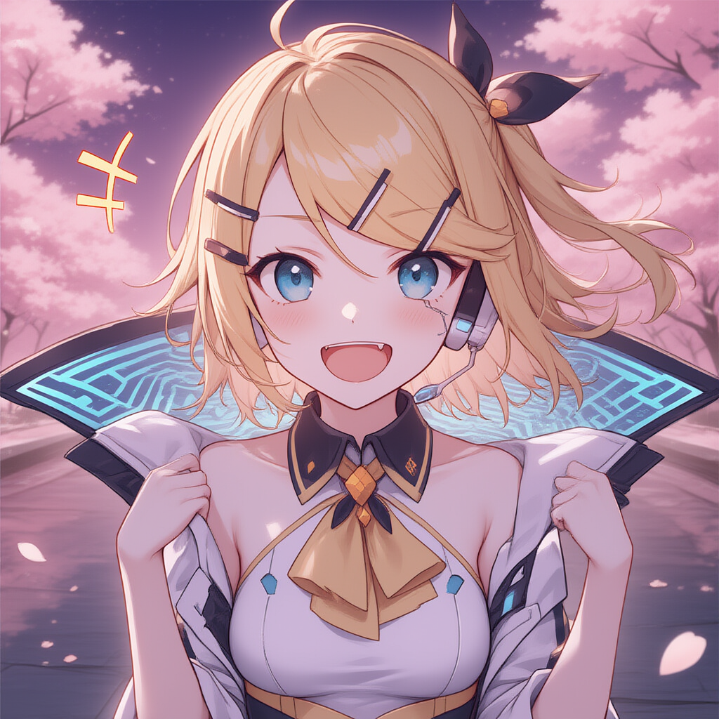 ボカロ　鏡音リン　サイバーパンク風