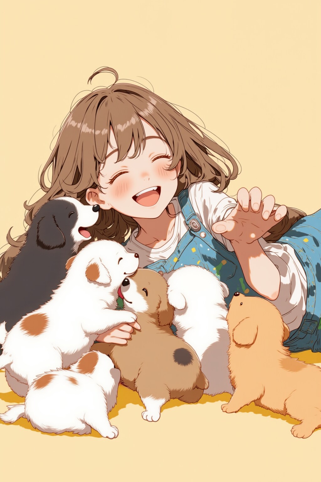 Girl and Pups