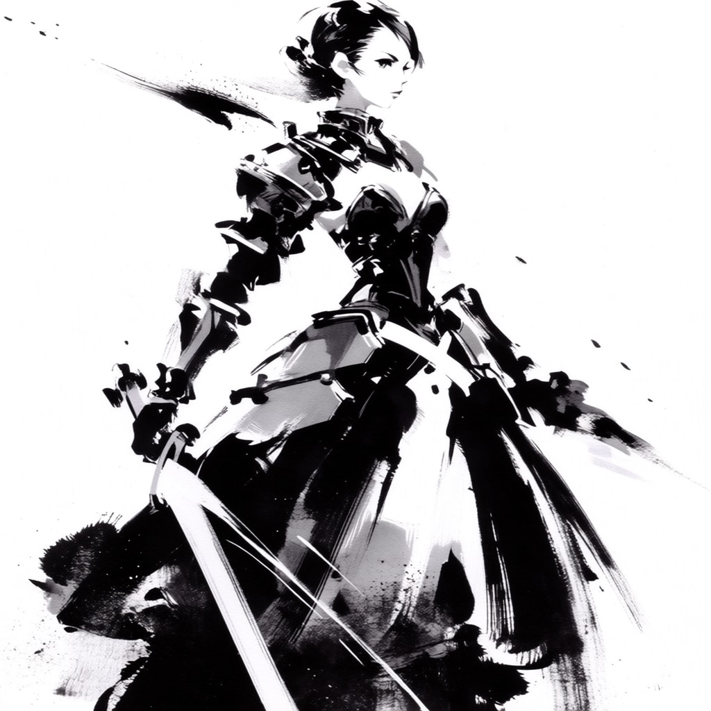 水墨画ナイト(二刀流) | の人気AIイラスト・グラビア