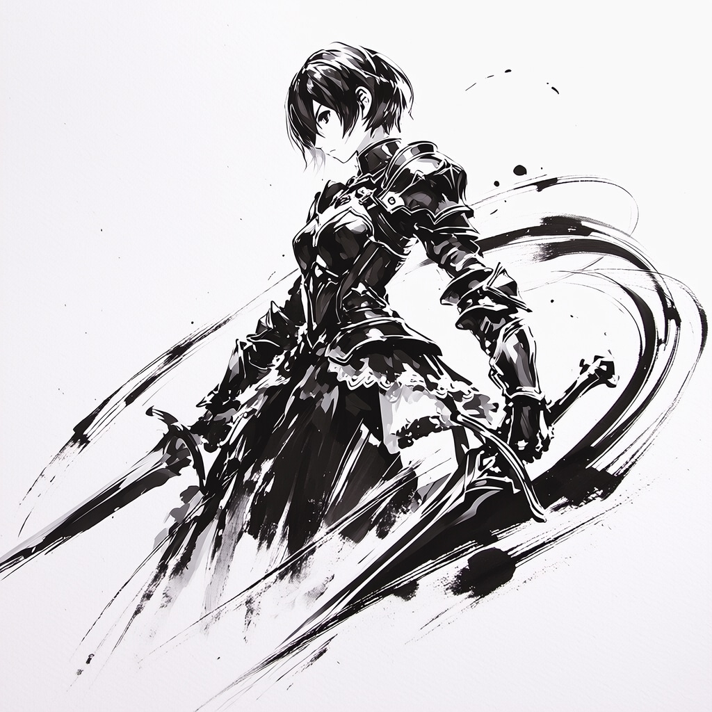 水墨画ナイト(二刀流)