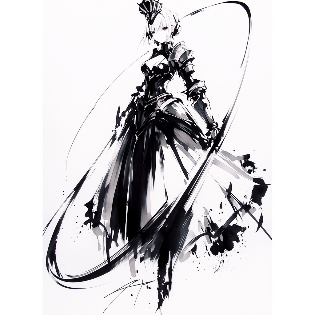 水墨画ナイト(二刀流)