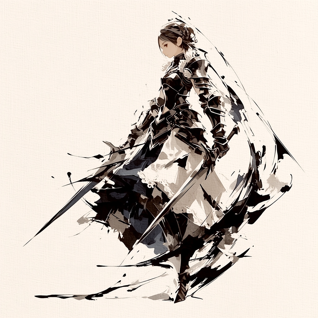 水墨画ナイト(二刀流)