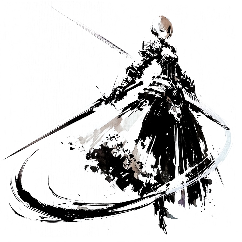 水墨画ナイト(二刀流)