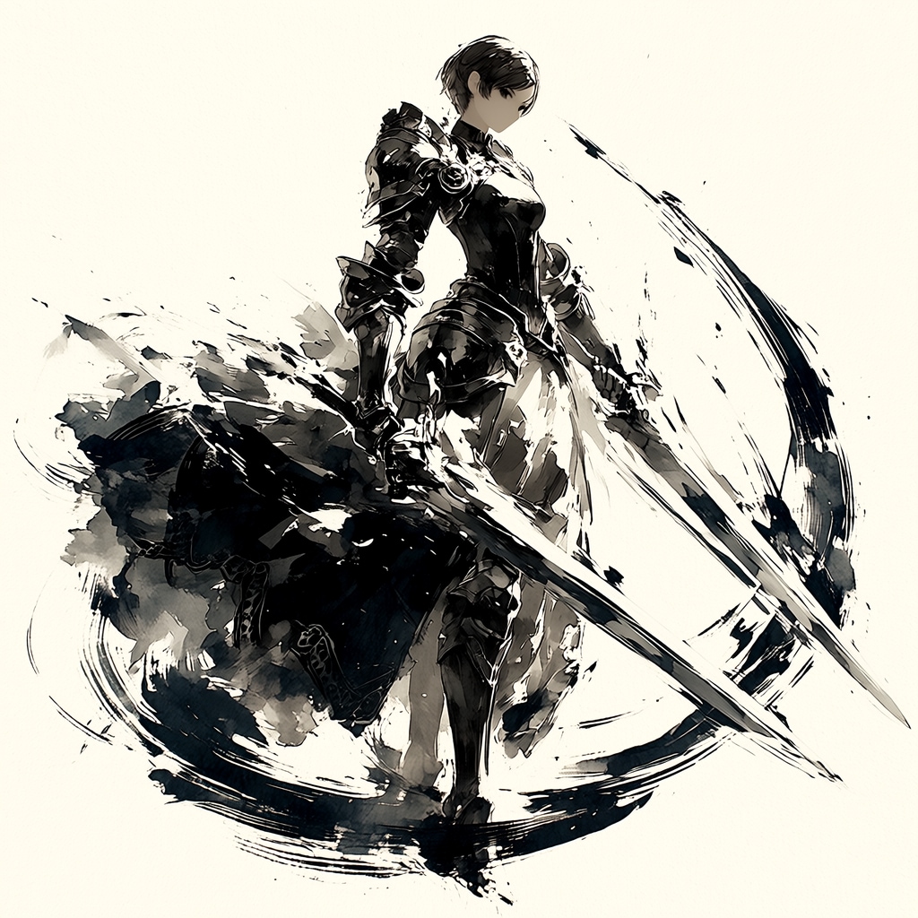 水墨画ナイト(二刀流)