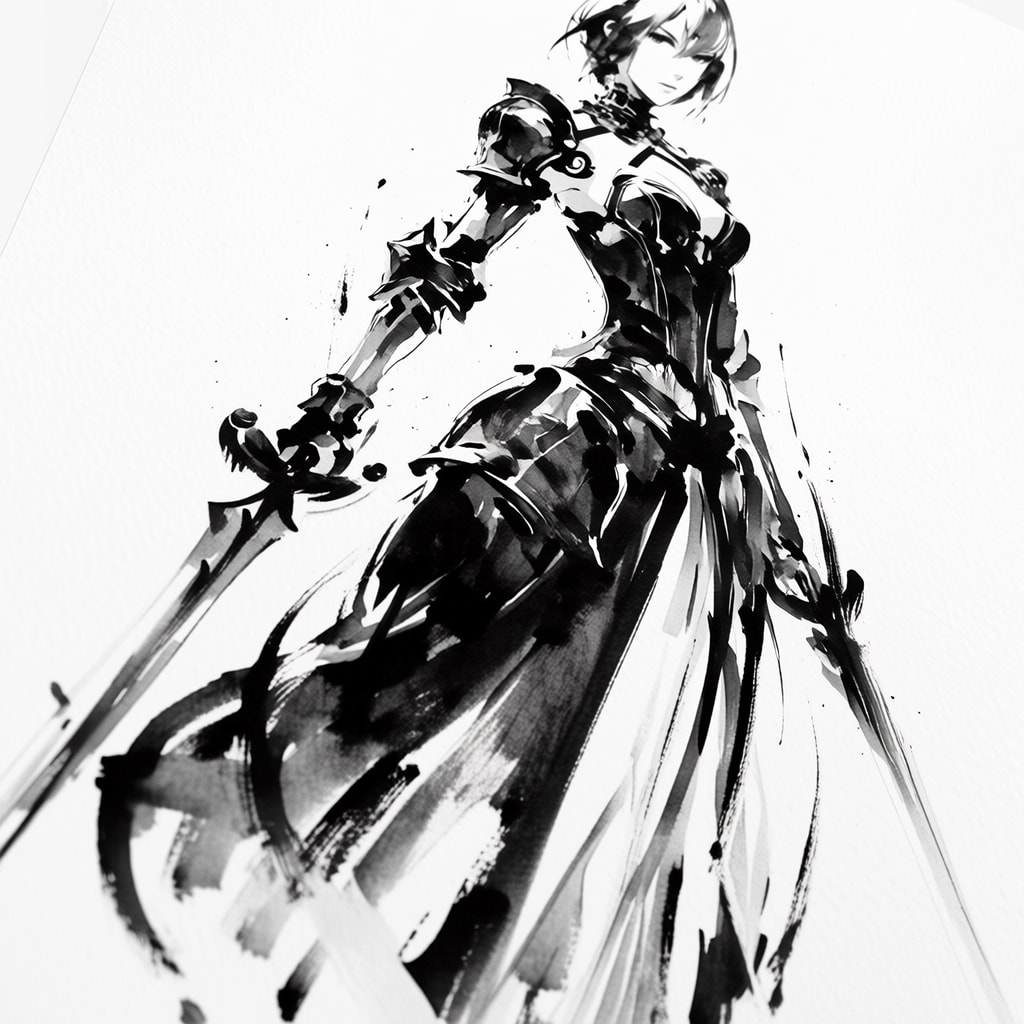 水墨画ナイト(二刀流)