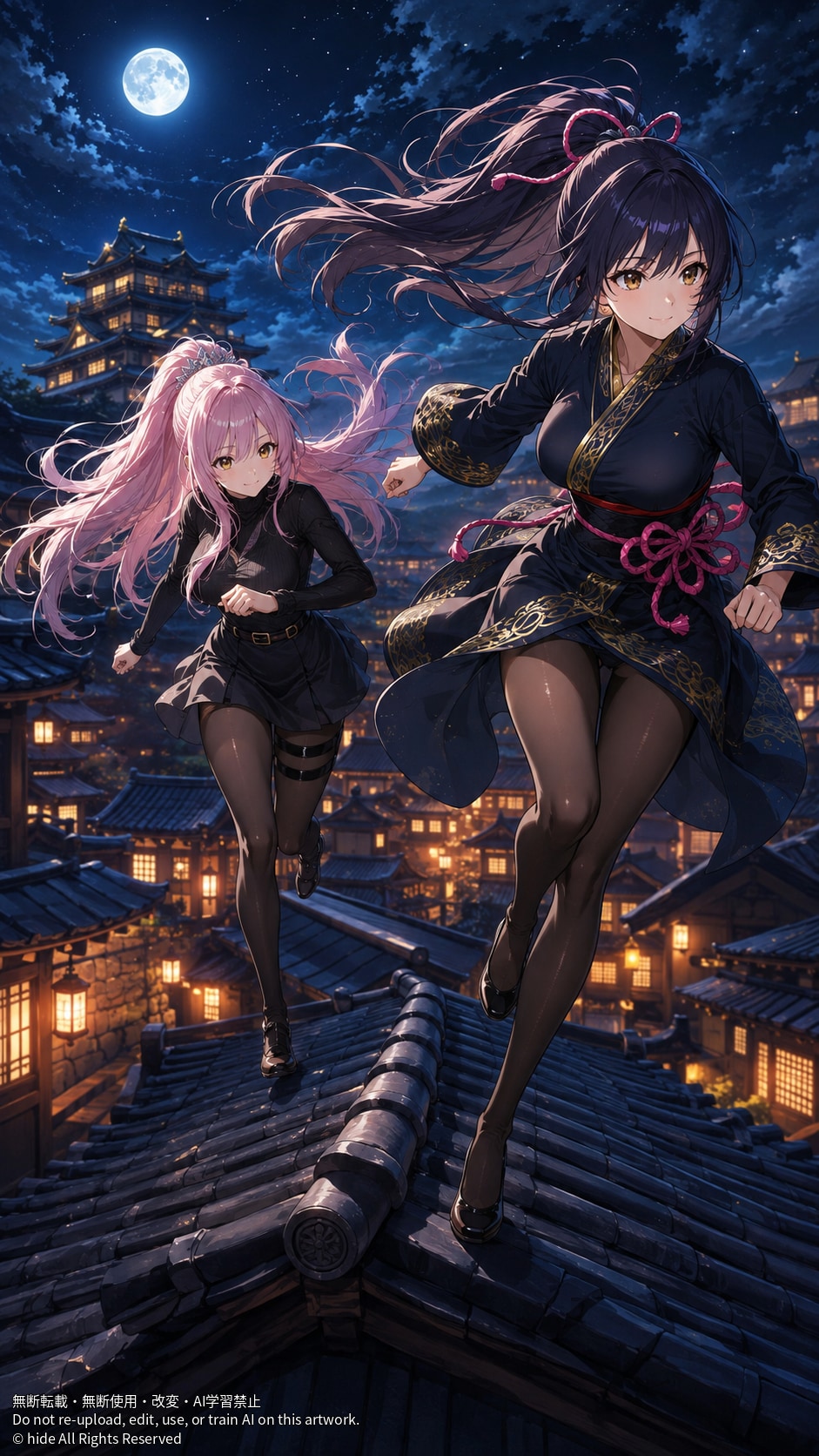 月夜を駆ける帰り道 | の人気AIイラスト・グラビア