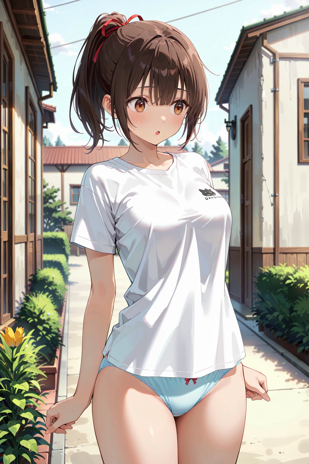 路地でシャツ＋ぱんつ姿の撮影会 Y804