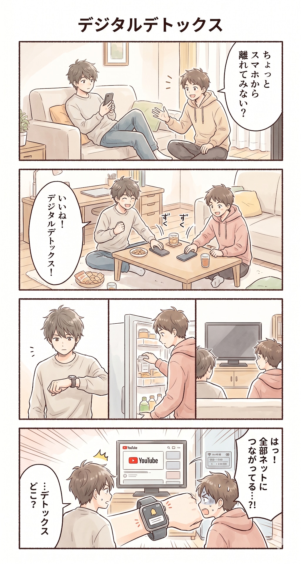 #14 ゆる日常4コマ「デジタルデトックス」