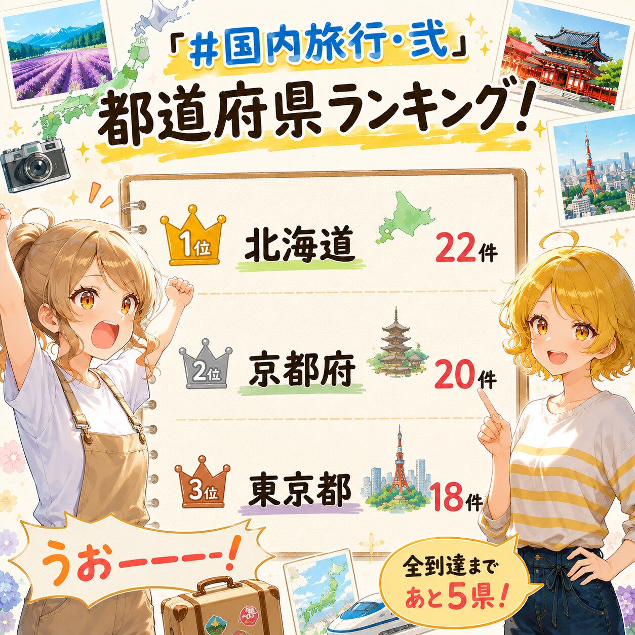 2日目結果発表！ #国内旅行･弐