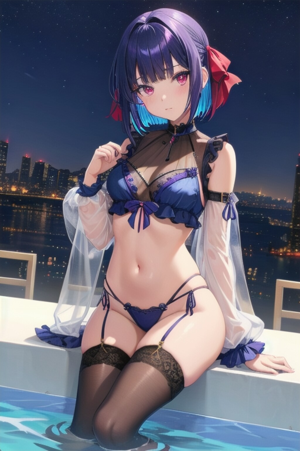 ナイトプールの猫耳クールちゃん