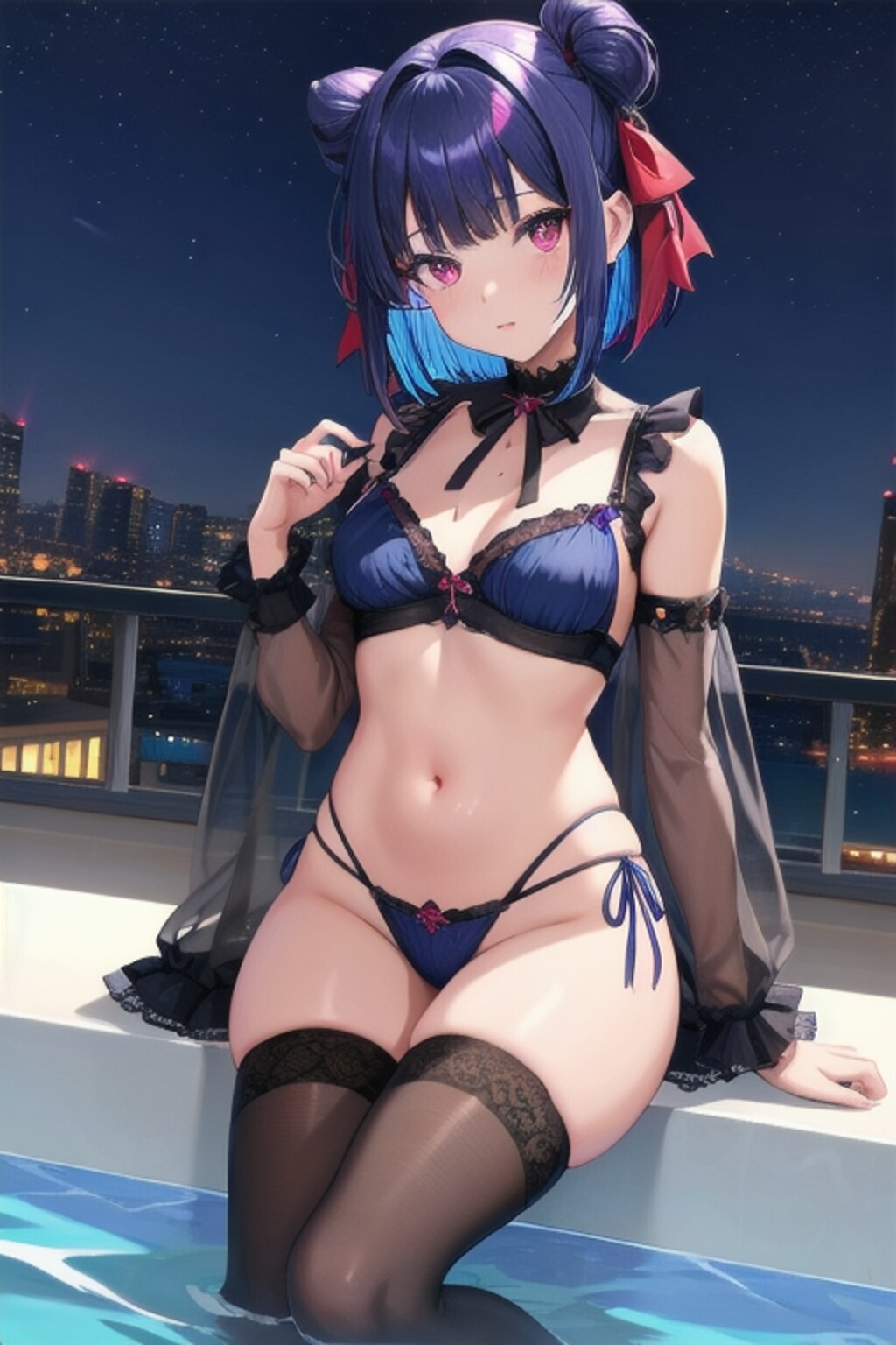 ナイトプールの猫耳クールちゃん