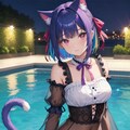 ナイトプールの猫耳クールちゃん 5枚目