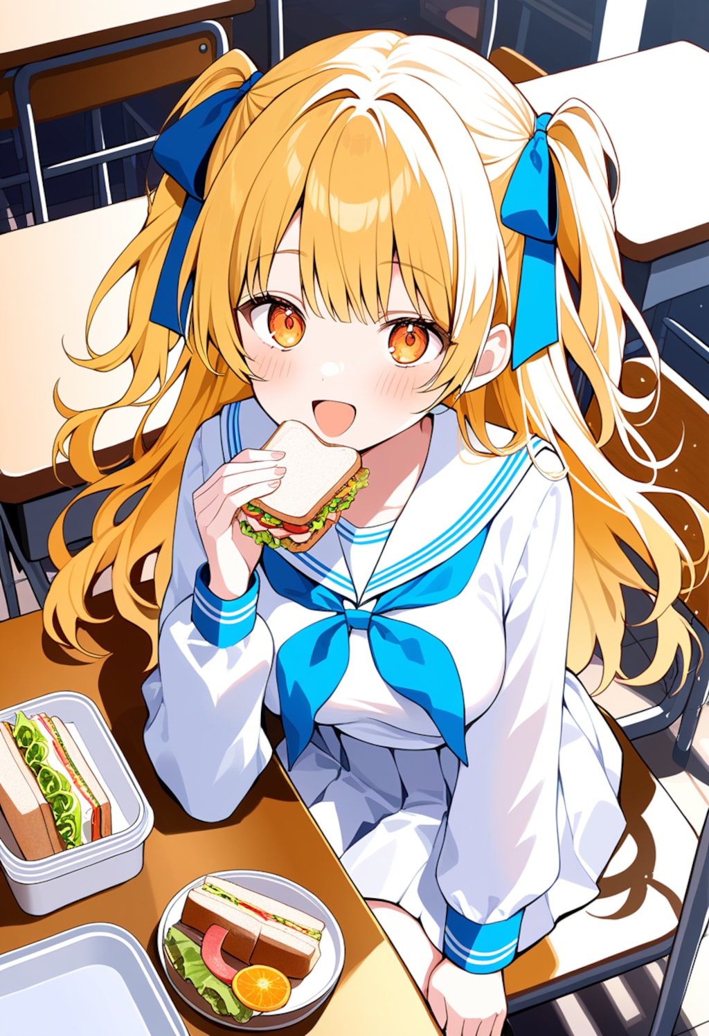 お昼はサンドウィッチ