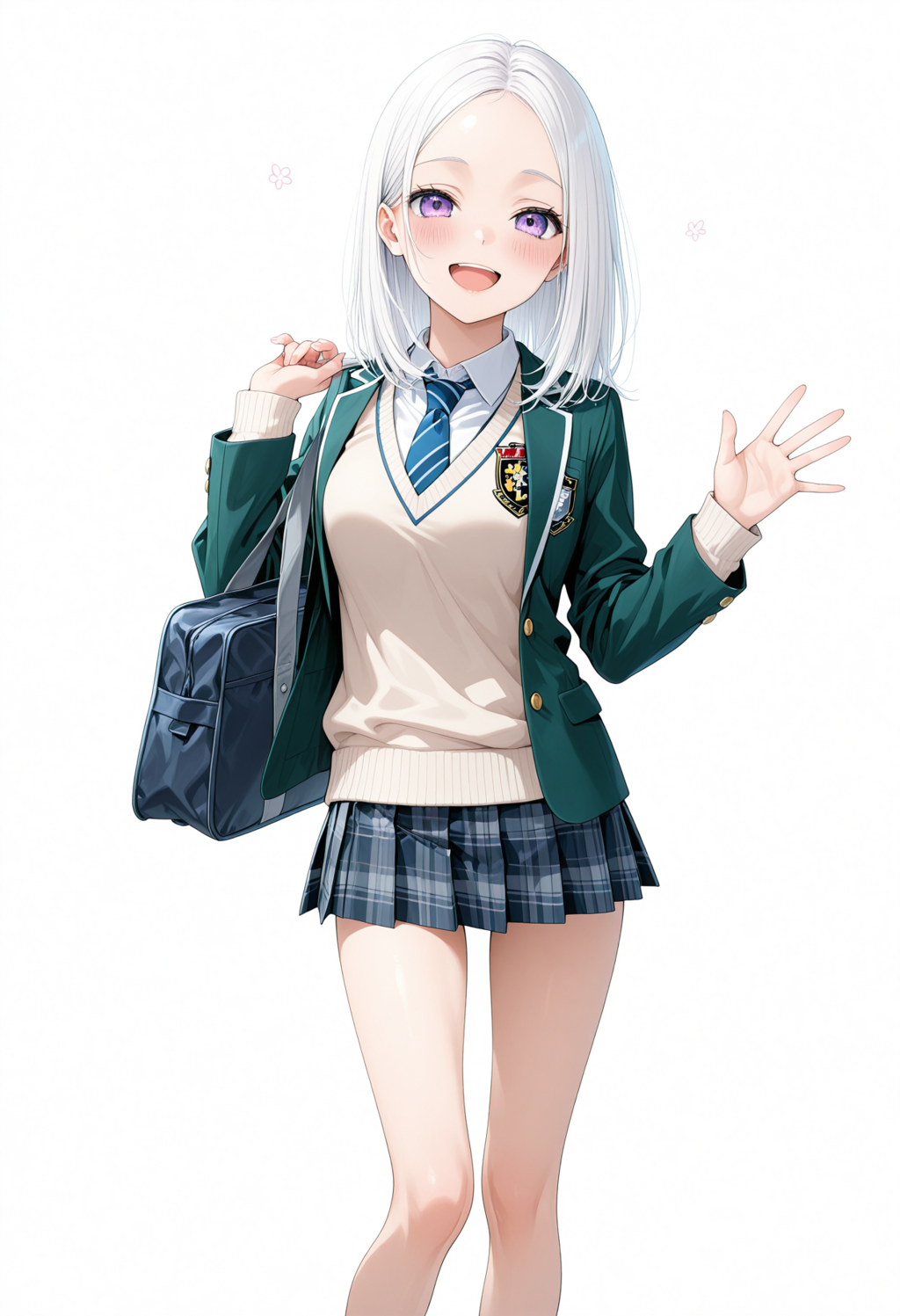 白髪JK制服