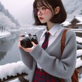 眼鏡女子 楓の冬撮影 7枚目