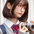 眼鏡女子 楓の冬撮影 10枚目