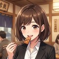 豚丼を食べるアキちゃんとS2000 6枚目