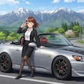 豚丼を食べるアキちゃんとS2000 5枚目