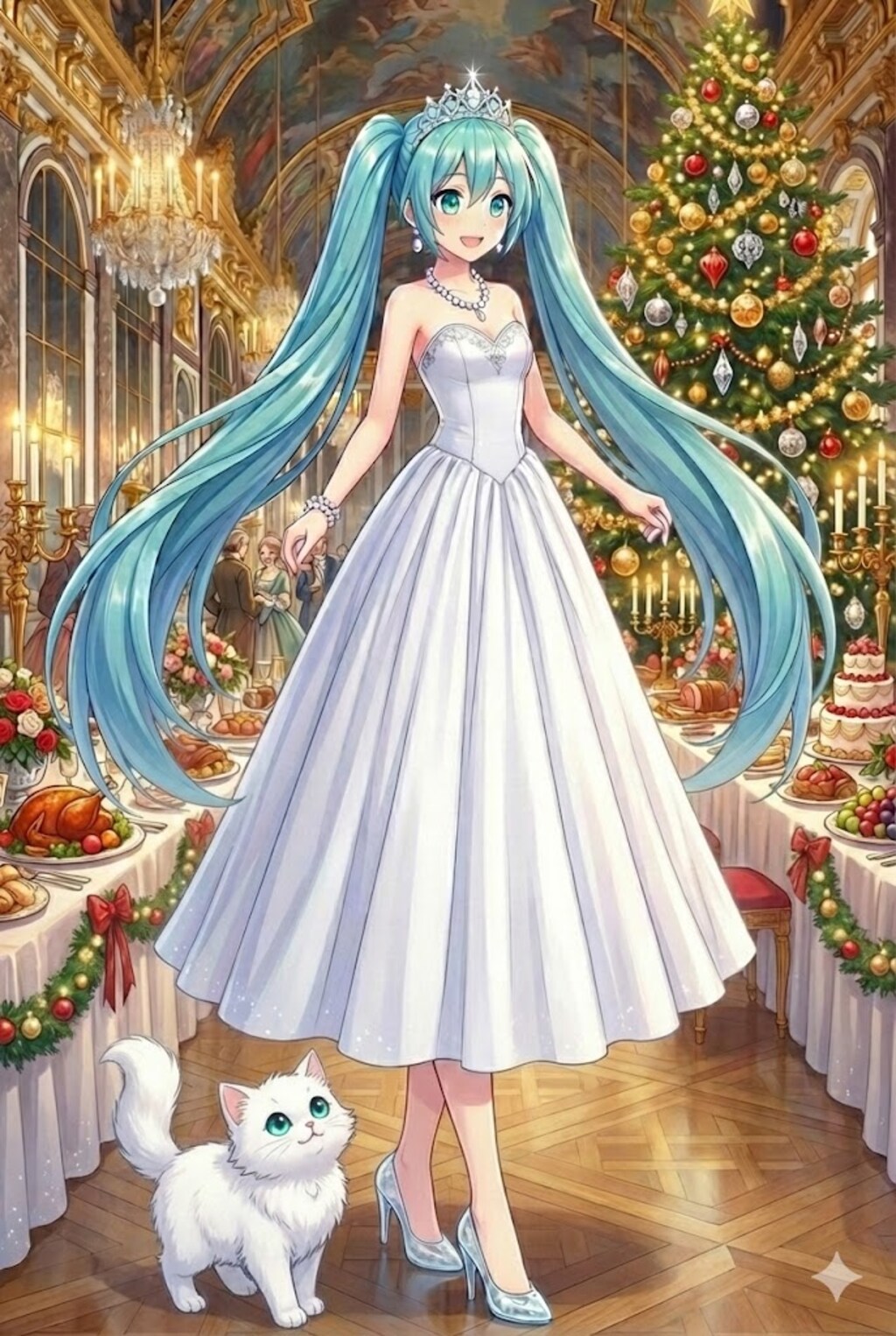 プリンセス雪ミクと猫ちゃん