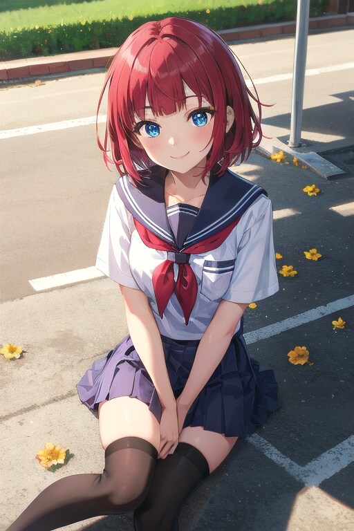 赤髪で制服