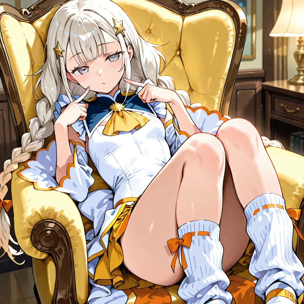 ルーズソックスにリボントリム