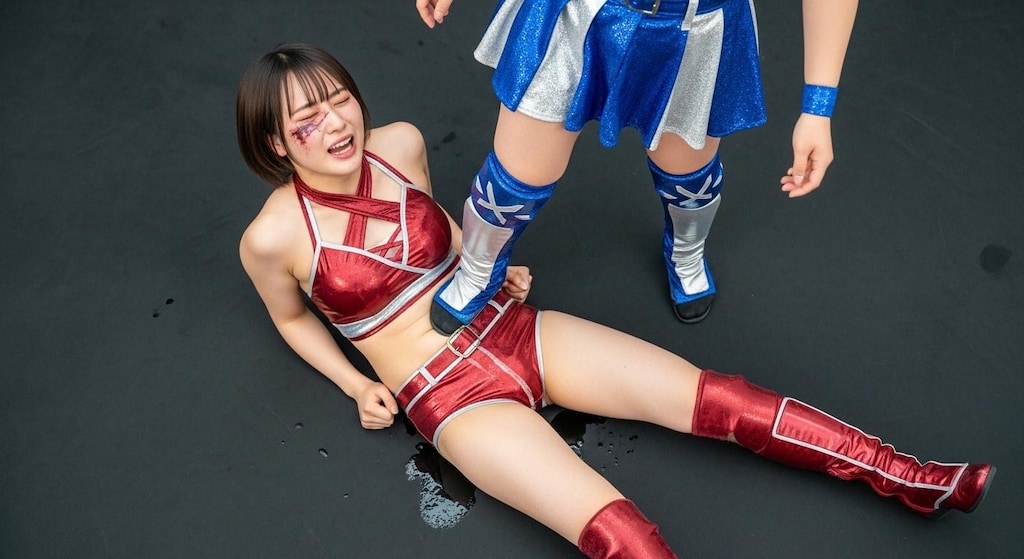 SNS用の動画撮影を終えたMIKURUは、YURINAの股間を踏みつけ屈辱的な言葉を投げかける