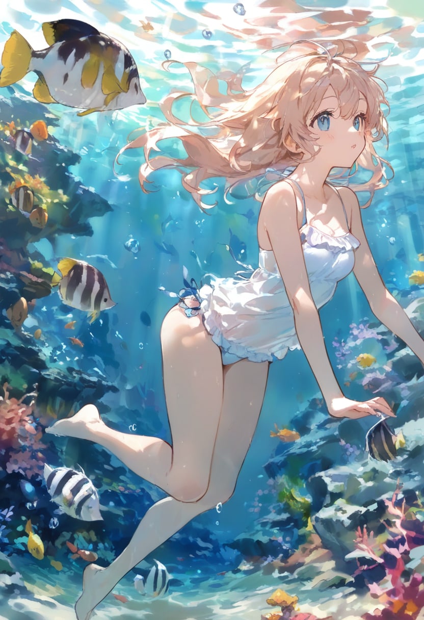 under the sea(水彩タッチ)(41) | の人気AIイラスト・グラビア