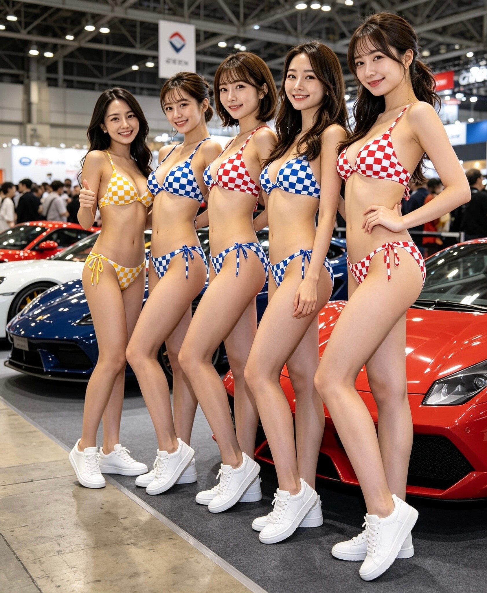 オートサロンにいたビキニのキャンギャルお姉さん