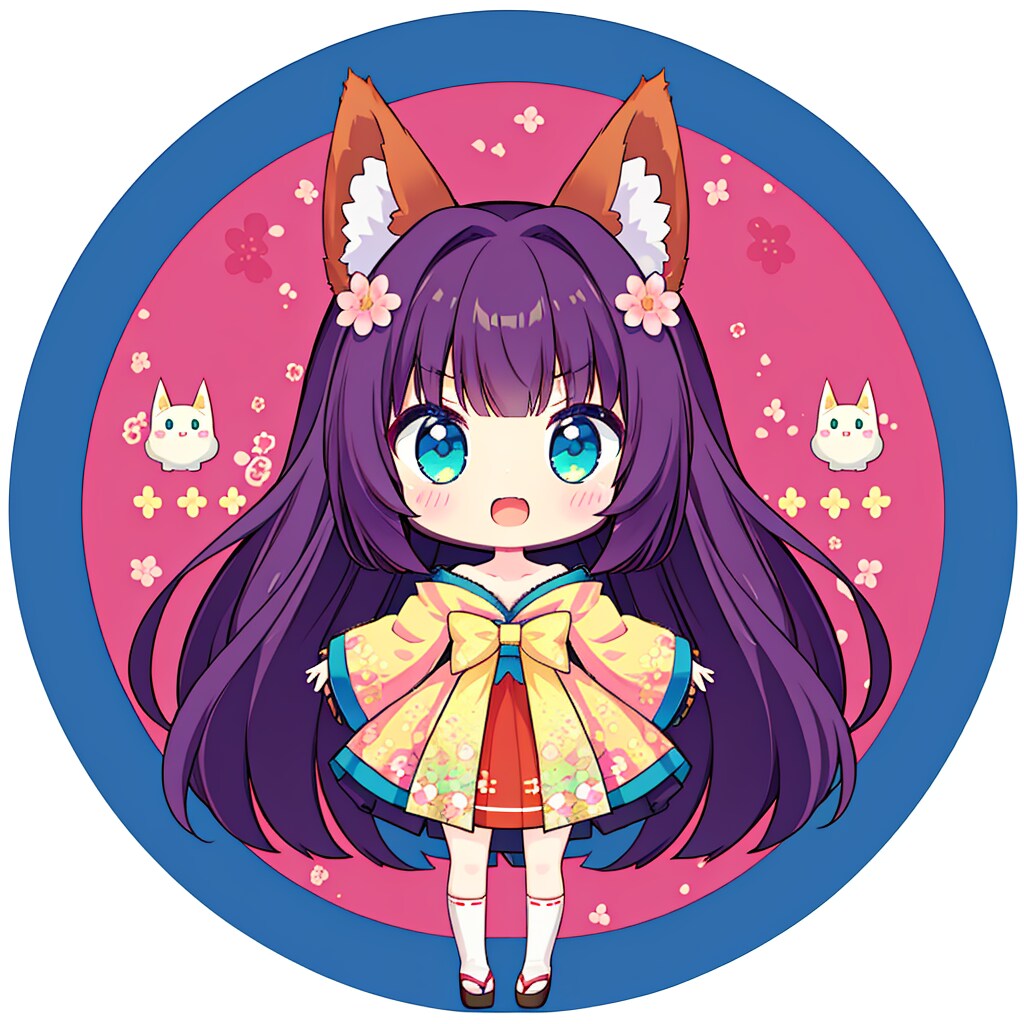 かわいい和装狐耳少女