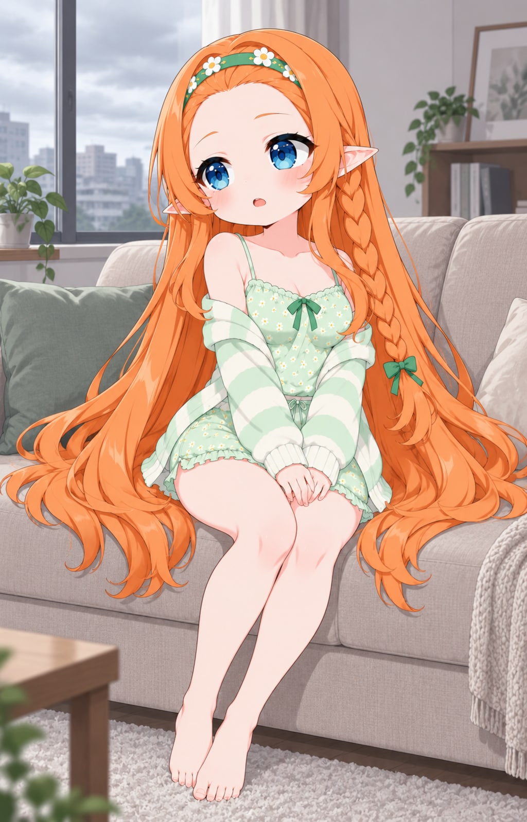 ぼんやりしている朝の亜紗さん