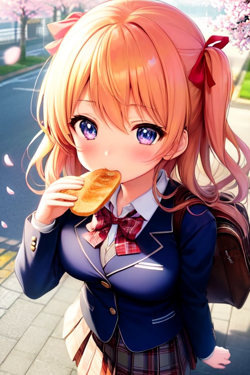 新学期遅刻寸前パン食いダッシュ | の人気AIイラスト・グラビア