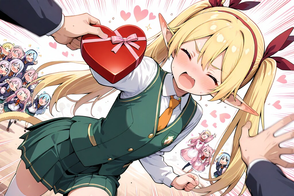 バレンタインなエルフの女の子