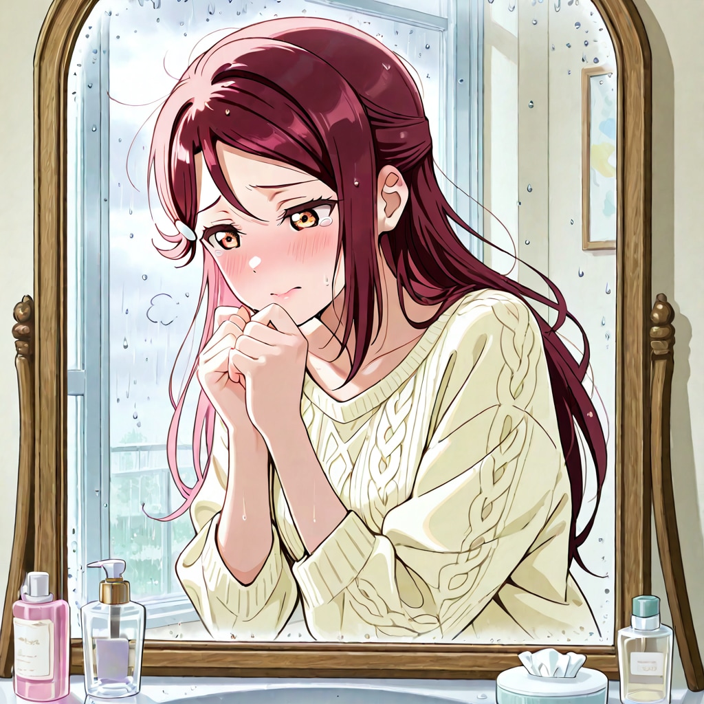 朝の身支度に苦戦する梨子ちゃん