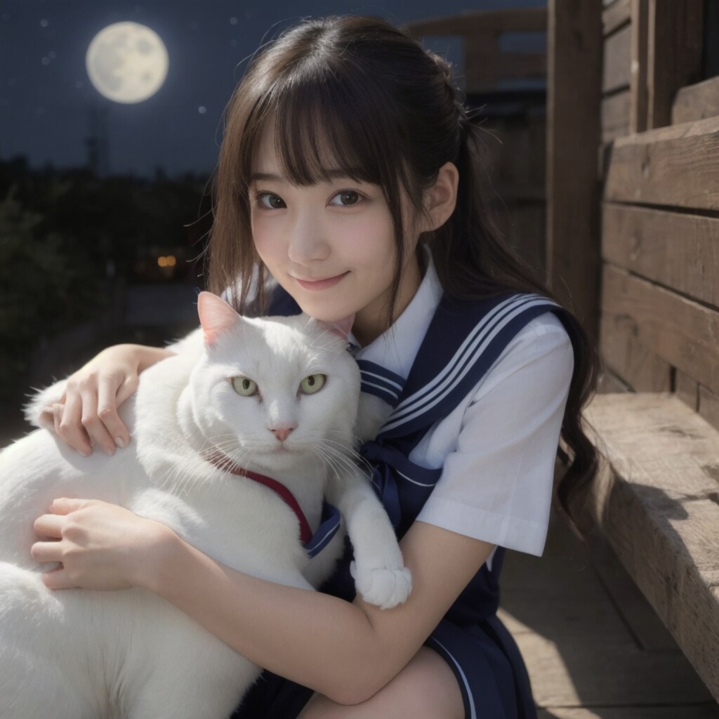 高校生とニャンコ（フォト）