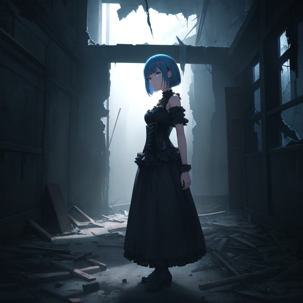 ゴシック・ロリータスタイル in 廃墟
