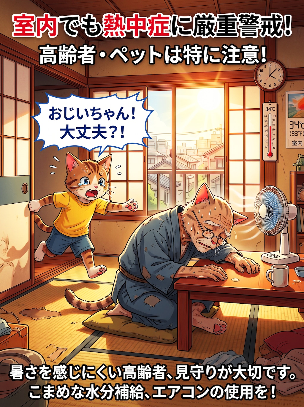 室内での熱中症に注意‼️