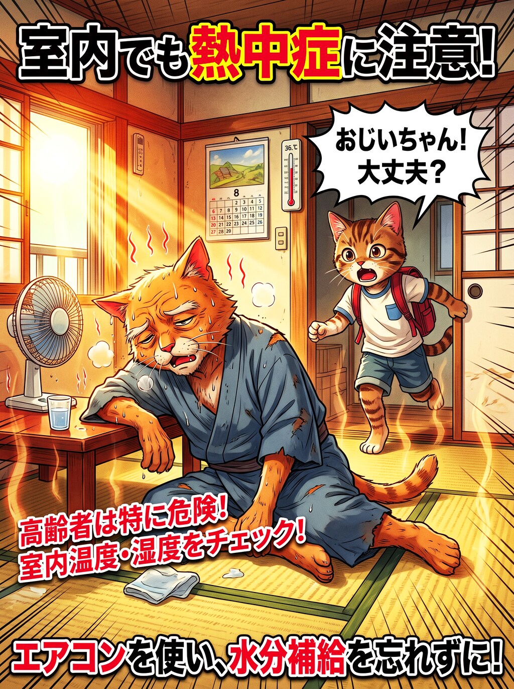 室内での熱中症に注意‼️