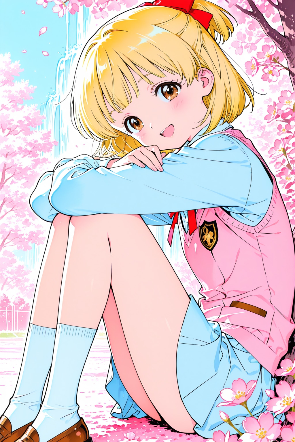 体育座りのエイプリルちゃん | の人気AIイラスト・グラビア