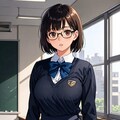眼鏡っ娘：ボブ01 4枚目