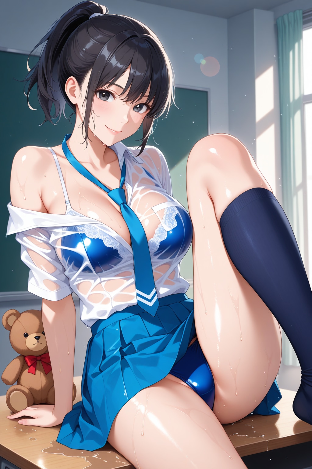 通り雨で濡れちゃったね…♡