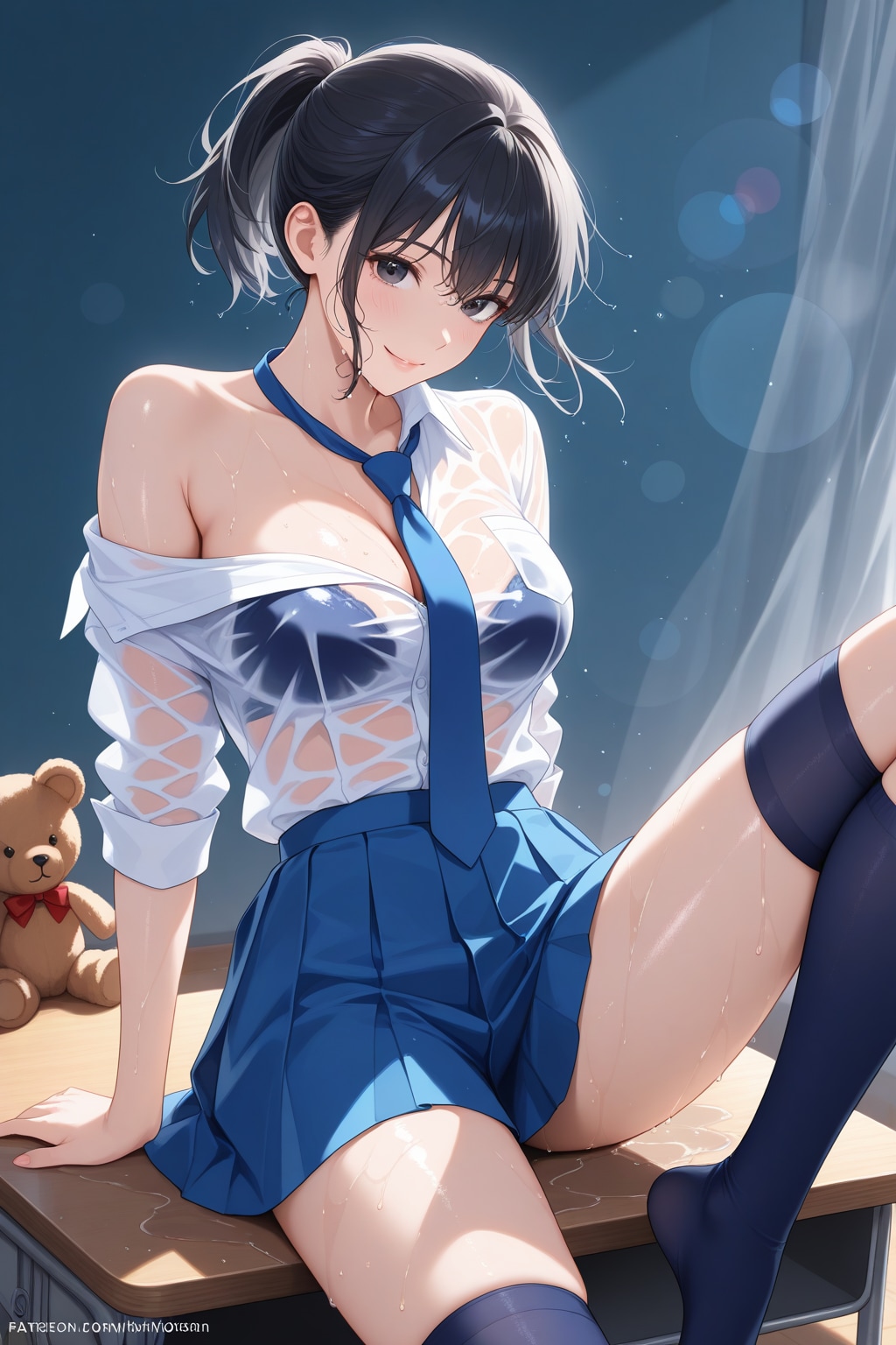 通り雨で濡れちゃったね…♡