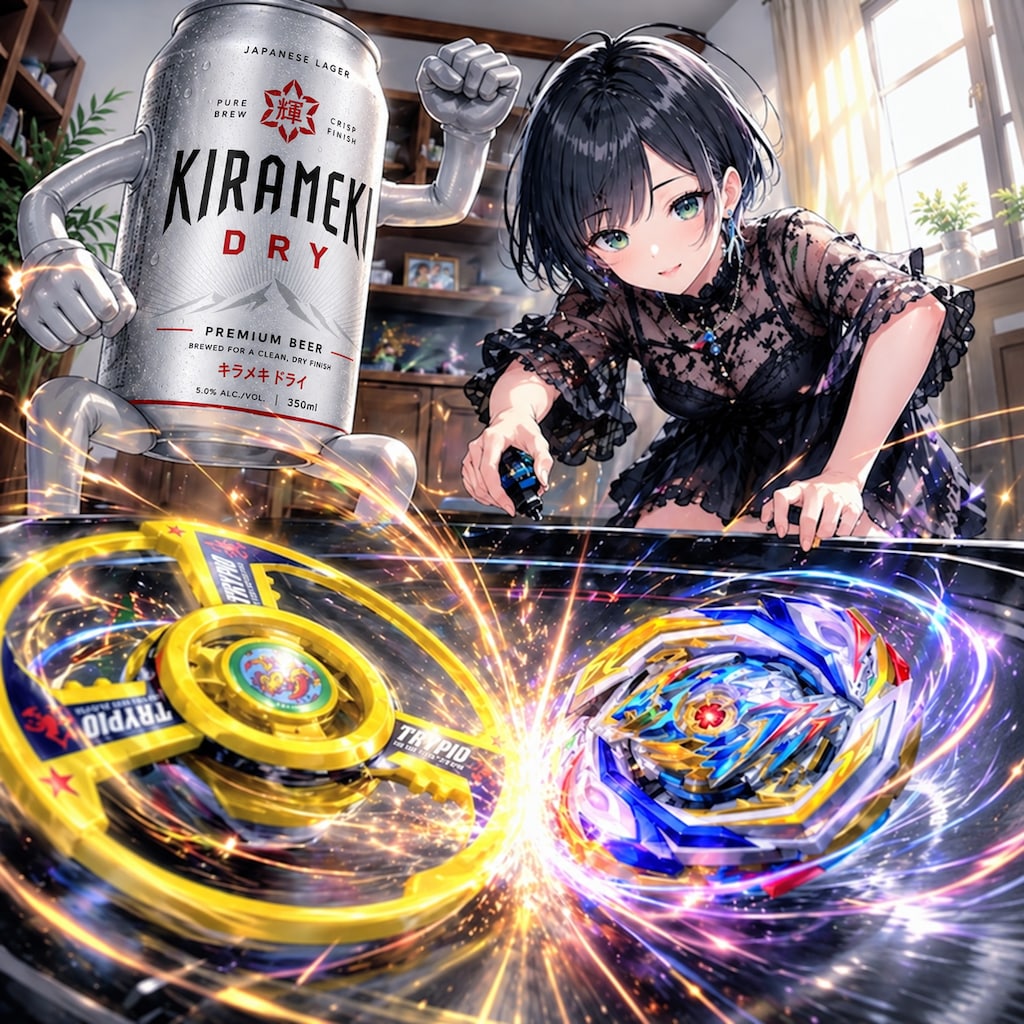 ベイブレードで遊ぶ藍音ちゃん