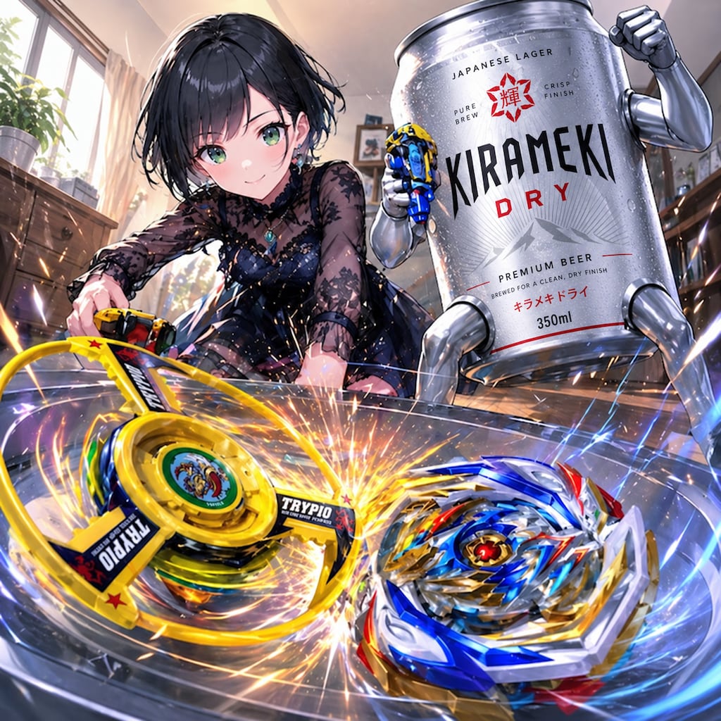 ベイブレードで遊ぶ藍音ちゃん