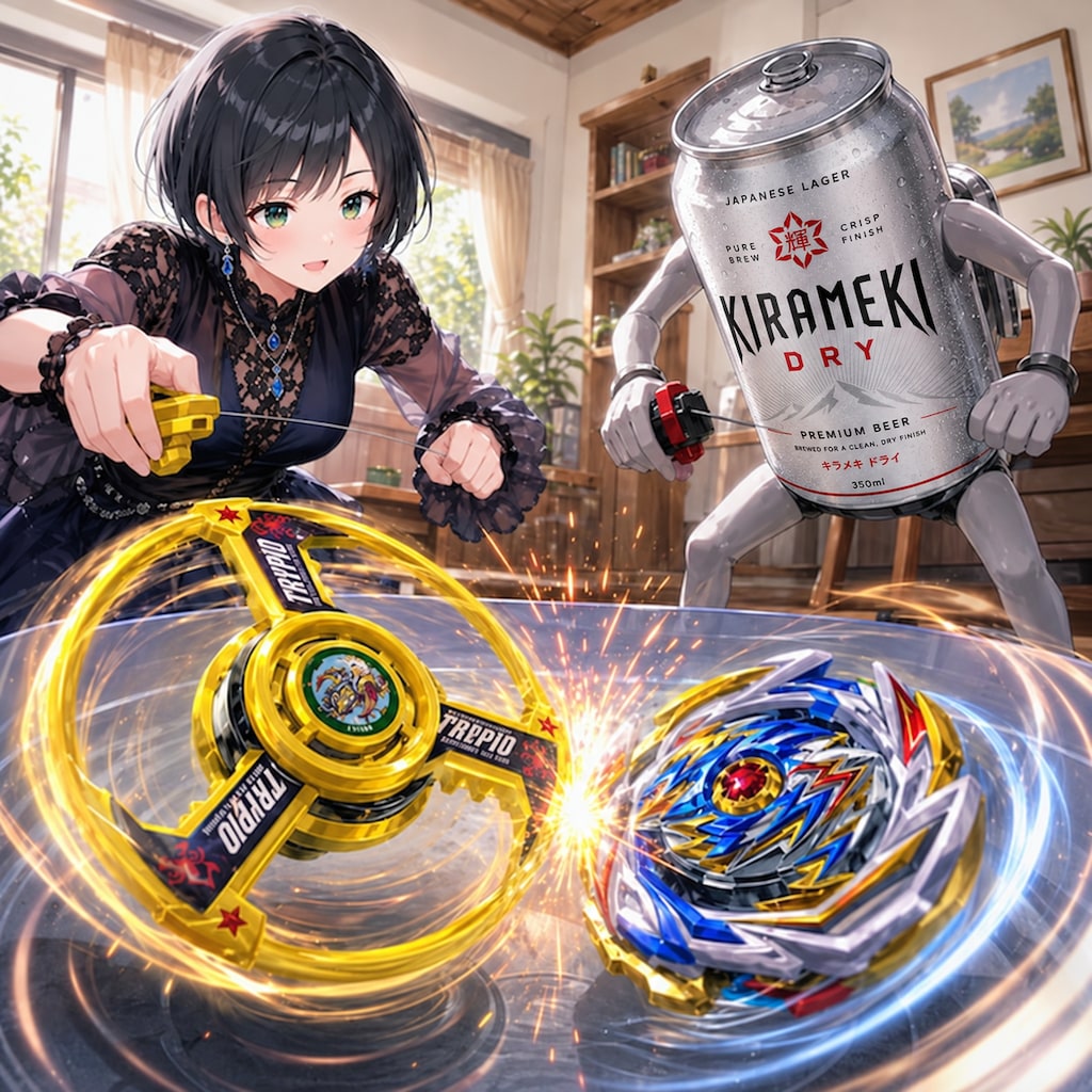 ベイブレードで遊ぶ藍音ちゃん