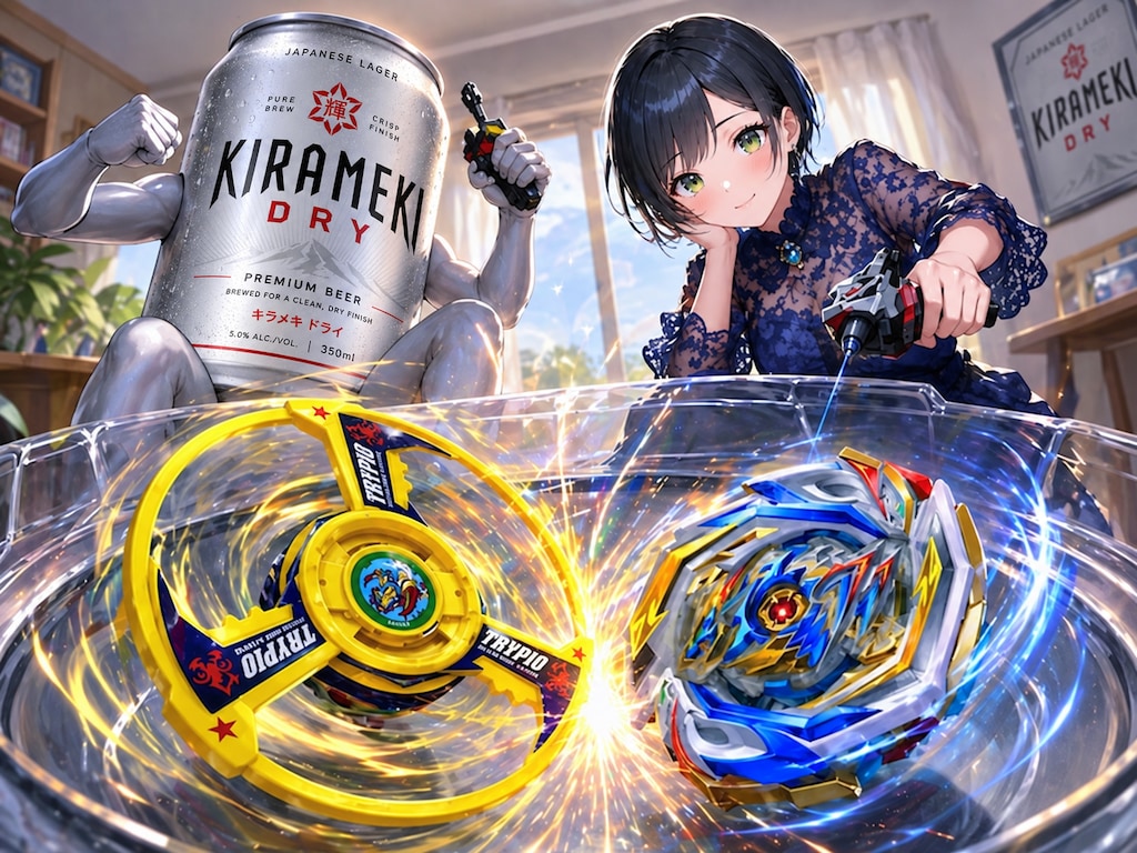 ベイブレードで遊ぶ藍音ちゃん