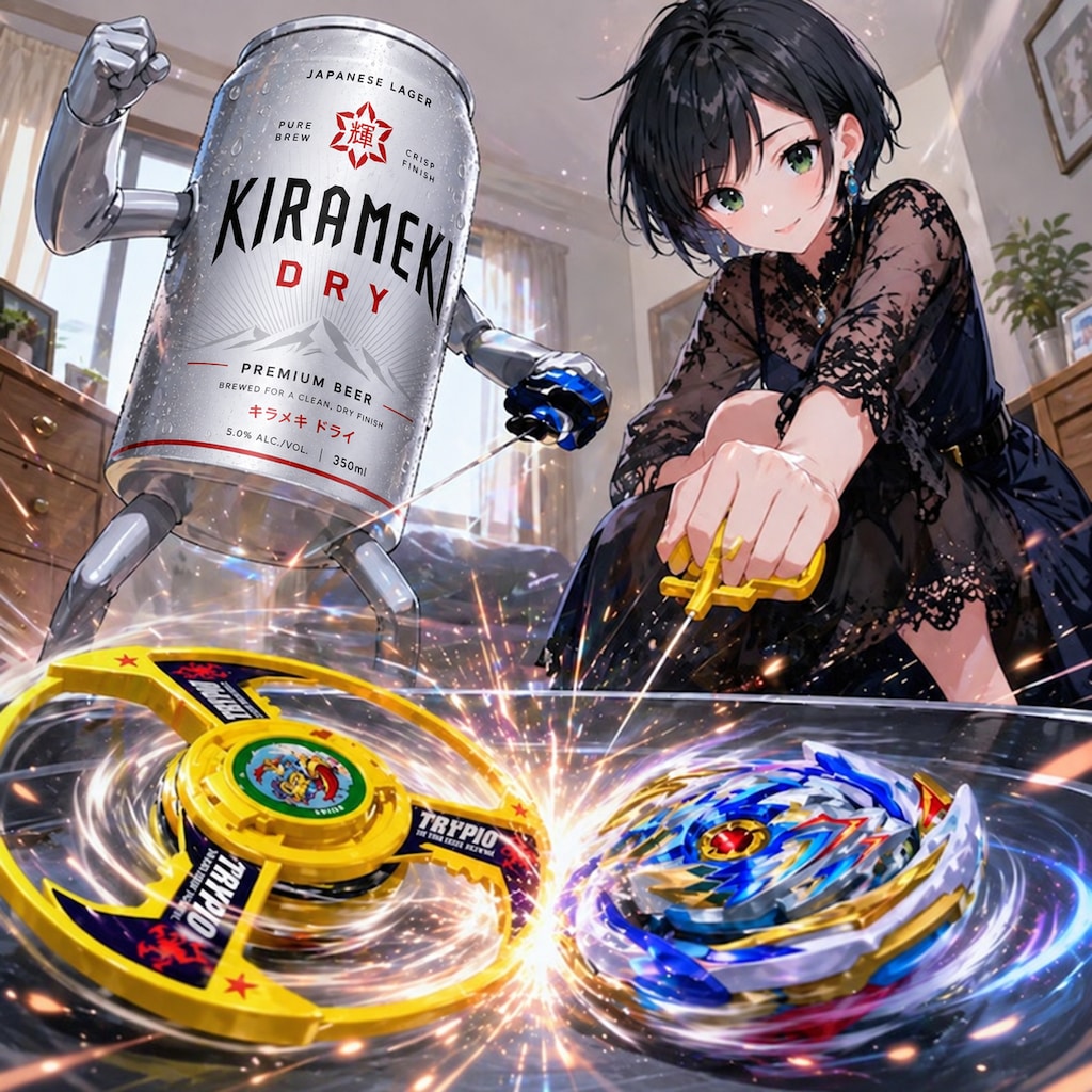 ベイブレードで遊ぶ藍音ちゃん