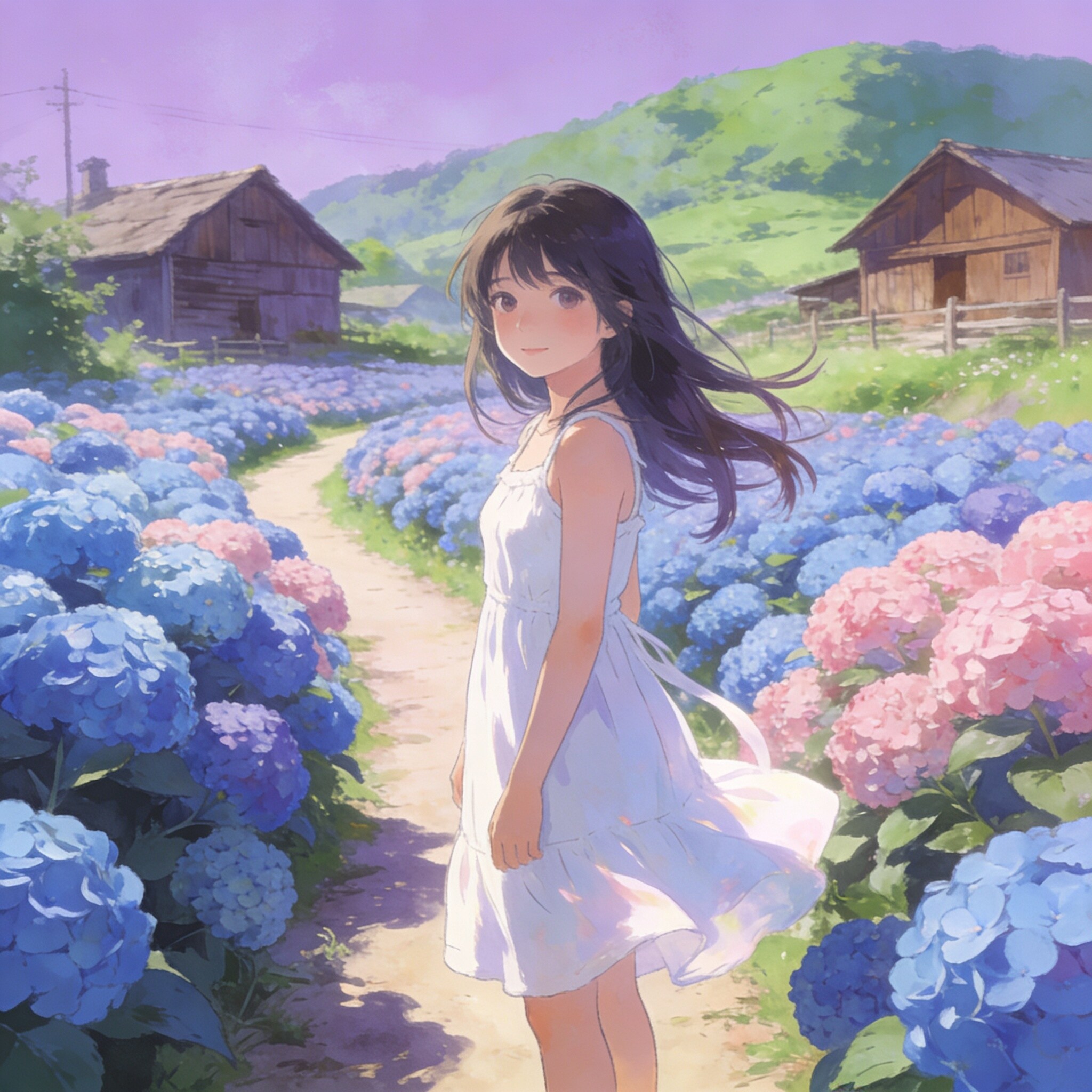 紫陽花郷の乙女