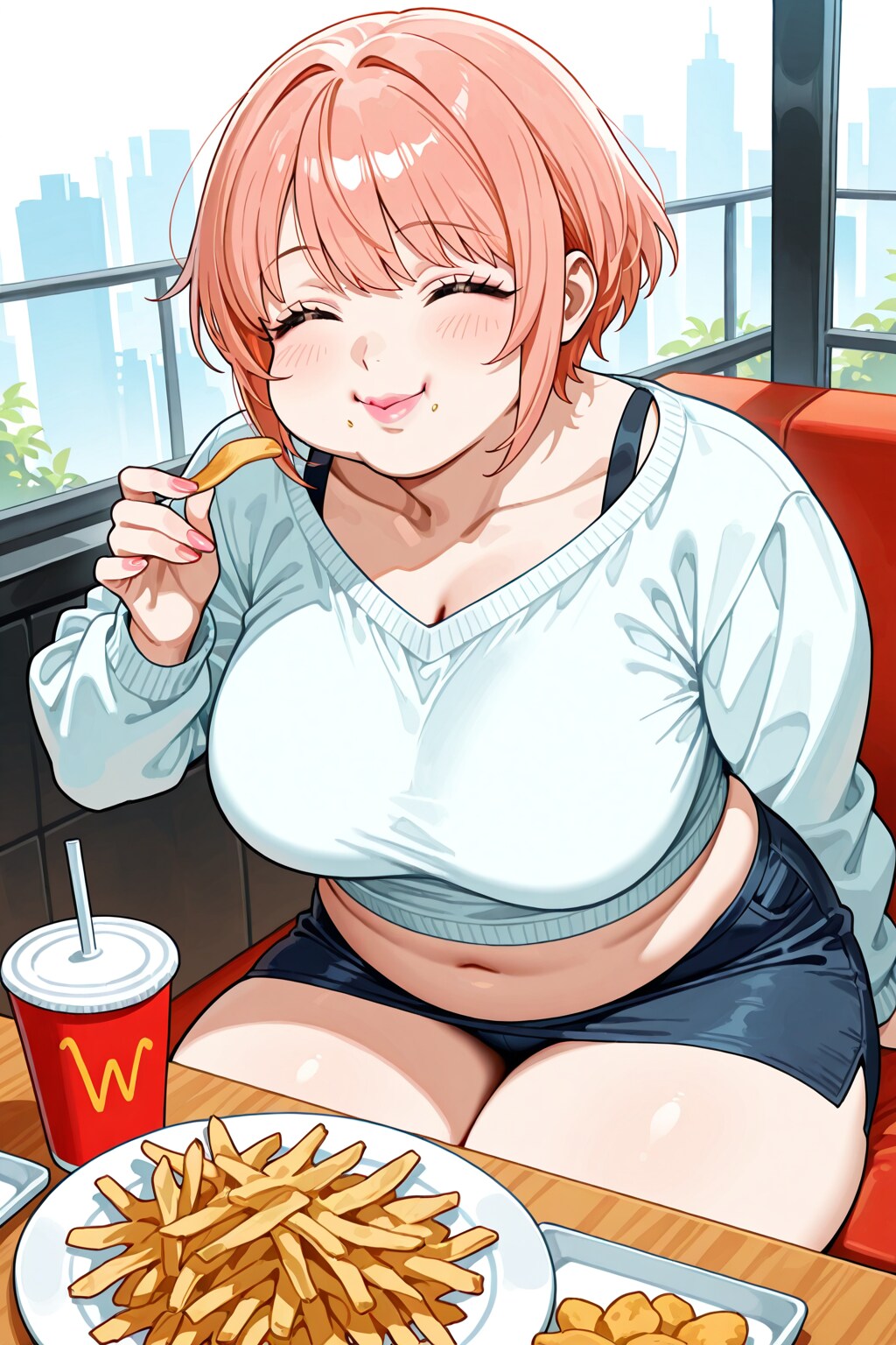 いもを食べる