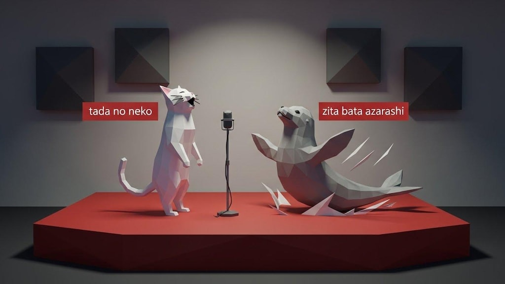 ただのねこ、じたばたアザラシくんと歌う