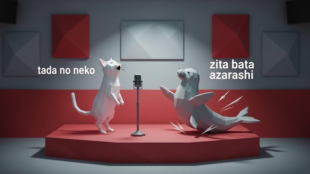 ただのねこ、じたばたアザラシくんと歌う